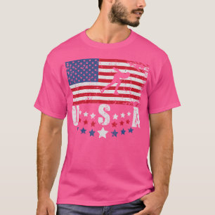 USA-Flagge Eislaufen Speed Skater T-Shirt
