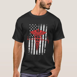 USA-Flagge EMT-Krankenschwester Arzt Erste-Hilfe-G T-Shirt