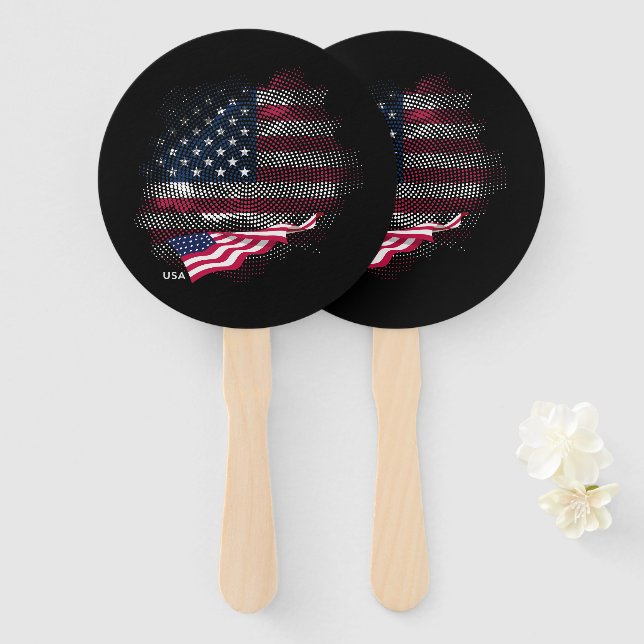 USA-Flagge Fächer (Vorne und Hinten)