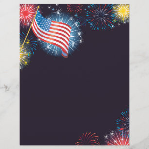 USA-Flagge & Feuerwerk-Flugblatt Flyer