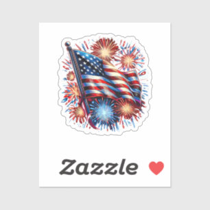 USA-Flagge Feuerwerk Patriotisch Aufkleber