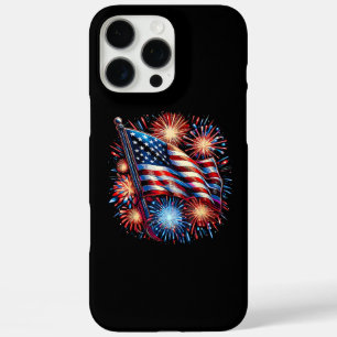 USA-Flagge Feuerwerk Patriotisch iPhone 16 Pro Max Hülle
