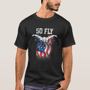 Usa-Flagge Fliegt Schwimmen Sport Athlet Us-Flagge T-Shirt
