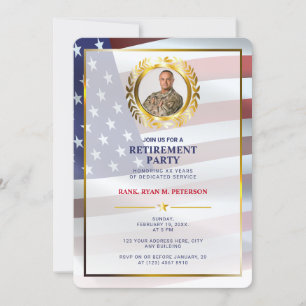 USA-Flagge Gold Laurel Leaf Luxusvergütung Einladung