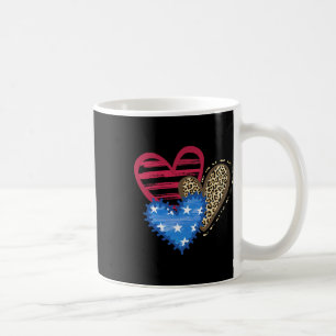 Usa-Flagge Herz 4. Juli Leopard Patriotisch Rot W Kaffeetasse