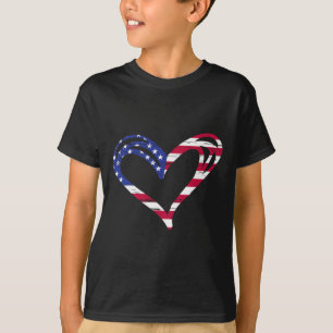 Usa-Flagge Herz Amerikanisch Patriotische Streitkr T-Shirt