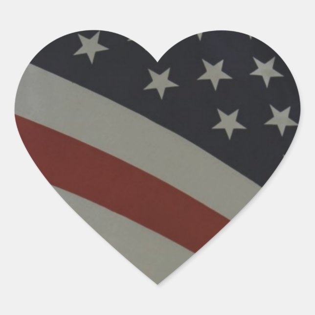 USA-Flagge Herz-Aufkleber (Vorderseite)