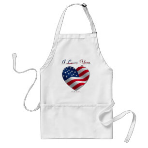 USA-Flagge Herz Ich liebe dich Schürze