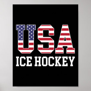 USA-Flagge Hockey-Spieler - Amerikanischer USA-Eis Poster