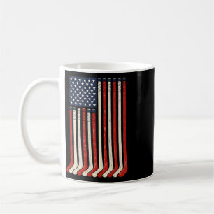 USA-Flagge Hockeyschläger Patriotischer Eishockey Kaffeetasse