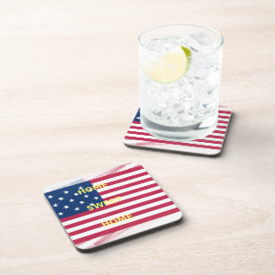 USA-Flagge "Home Sweet Home" Kunstdruck Untersetzer