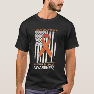 USA-Flagge Ich trage Orange für meinen Mann Multip T-Shirt