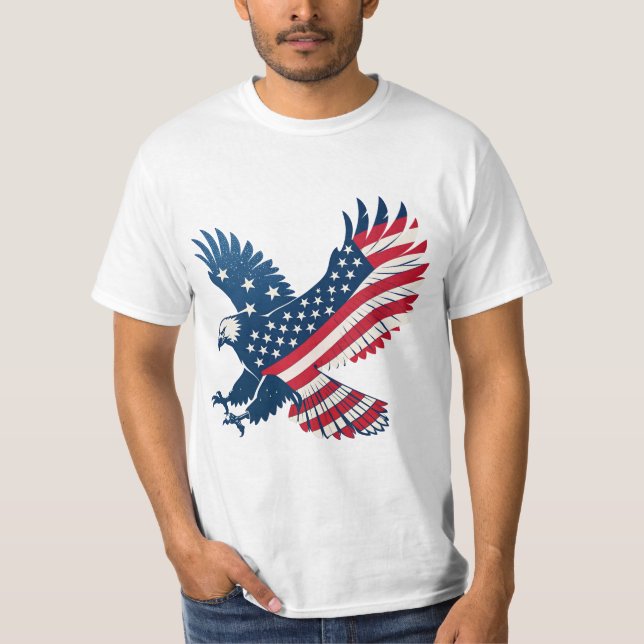 USA-Flagge in Adlerform T-Shirt (Vorderseite)