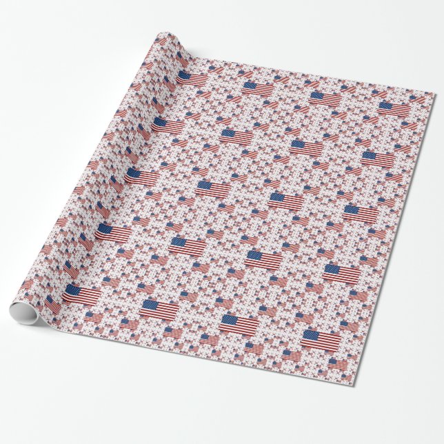 USA-Flagge in Ebenen Geschenkpapier (Ungerollt)