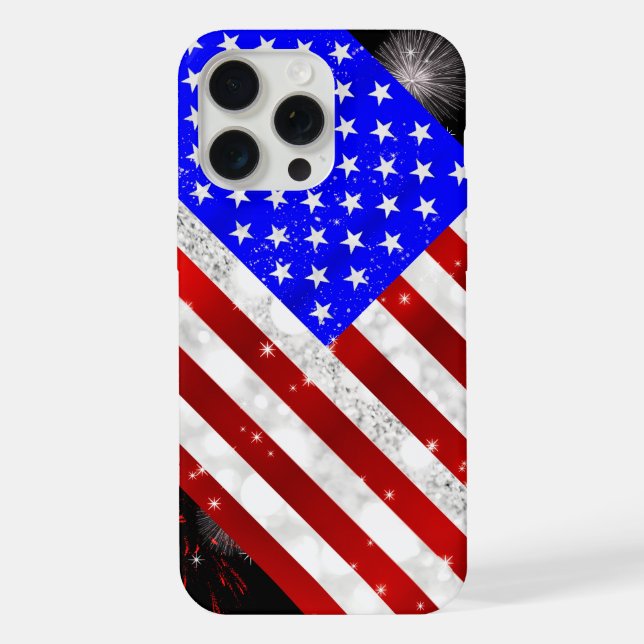 USA-Flagge iPhone 15 Pro Max Hülle (Rückseite)