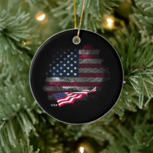 USA-Flagge Keramik Ornament