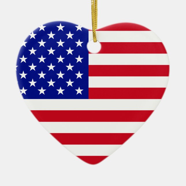 USA-Flagge Keramik Ornament (Vorne)