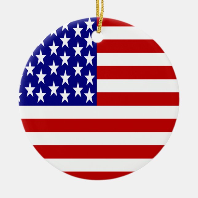 USA-Flagge Keramik Ornament (Vorne)