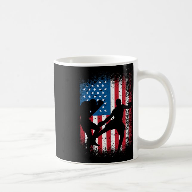 Usa-Flagge-Kickboxen-Design für Boxfan oder Marti Kaffeetasse (Rechts)