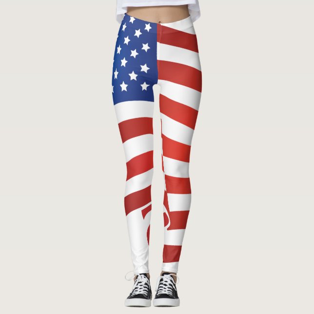 USA-Flagge Leggings (Vorderseite)