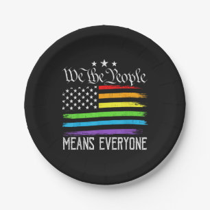 USA-Flagge LGBTQ Gleichberechtigung Wir das Volk b Pappteller