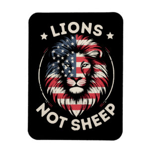 USA-FLAGGE , LÖWEN NICHT SCHAFE MAGNET
