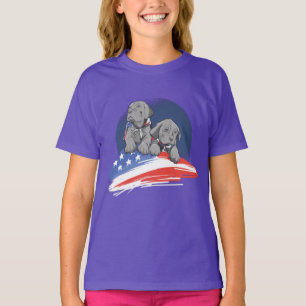 USA-Flagge mit Niedlichem Welpen-Design T-Shirt