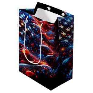 USA-Flagge Paint Splatter Abstract Mittlere Geschenktüte