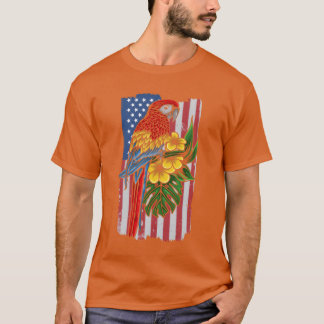 USA-Flagge Papagei Vogel Liebhaber Papagei Vogel A T-Shirt