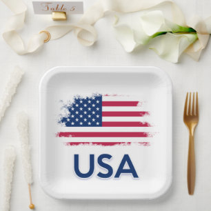 USA-Flagge Pappteller