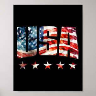 USA-Flagge Patriotisch 4. Juli USA-Amerikanische F Poster