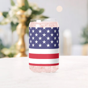 USA-Flagge Patriotisch Amerikanisch Rot Weiß Blau  Dosenglas