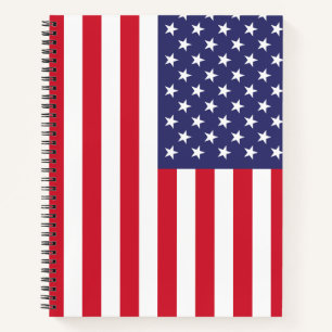 USA-Flagge Patriotisch Amerikanisch Rot Weiß Blau Notizbuch