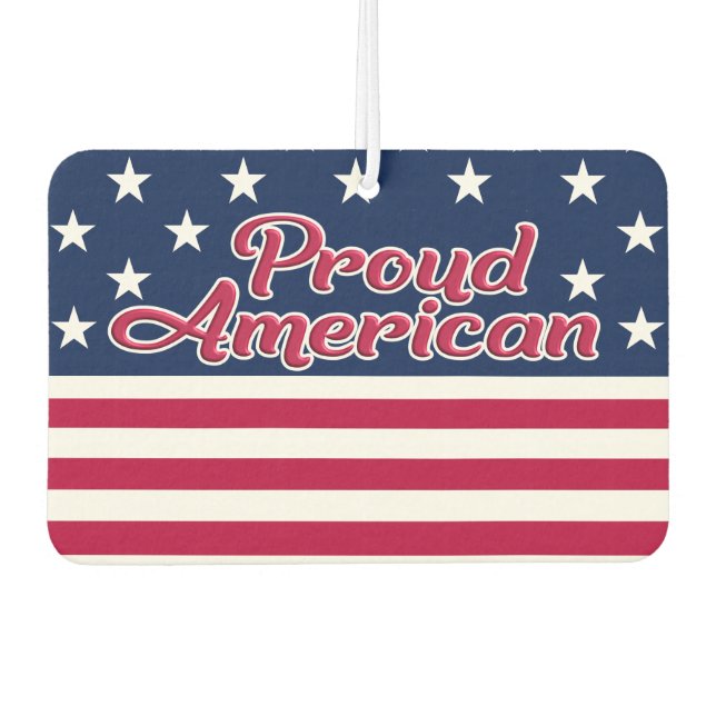 USA Flagge patriotische Stars & Streifen stolze Am Autolufterfrischer (Vorderseite)