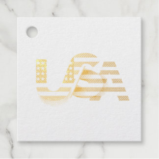 USA-Flagge – Patriotische US-Typografie  Geschenkanhänger