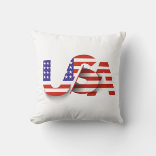 USA-Flagge – Patriotische USA-Typografie  Kissen