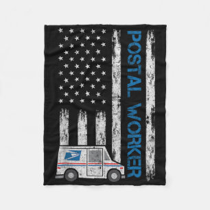 USA-Flagge Patriotischer Postmitarbeiter Briefträg Fleecedecke