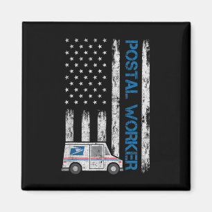 USA-Flagge Patriotischer Postmitarbeiter Briefträg Magnet