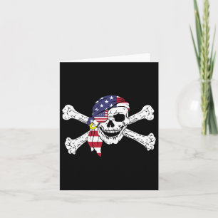 USA-Flagge Patriotischer Schädel und Kreuzknochen Karte