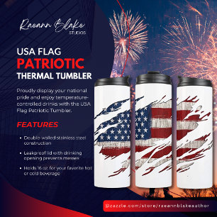 USA-Flagge Patriotischer Thermobecher Thermosbecher