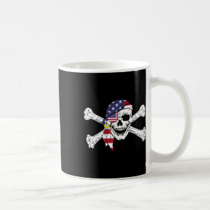 USA-Flagge Patriotischer Totenkopf Und Kreuzpirat Kaffeetasse