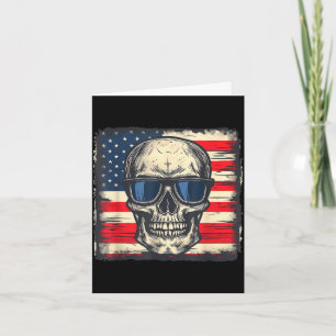 USA-Flagge patriotisches Totenkopf-Shirt Unabhängi Karte