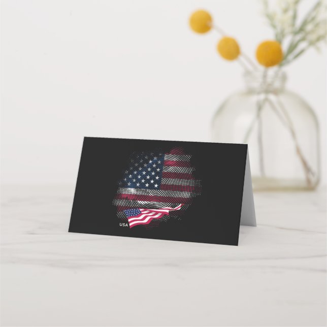 USA-Flagge Platzkarte (Vorderseite)