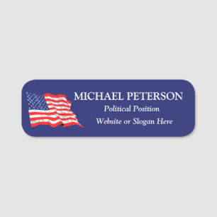 USA-FLAGGE Politische Kampagne Benutzerdefiniert Namensschild