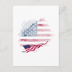 USA-Flagge Postkarte