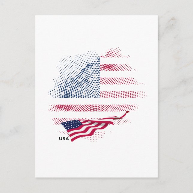 USA-Flagge Postkarte (Vorderseite)