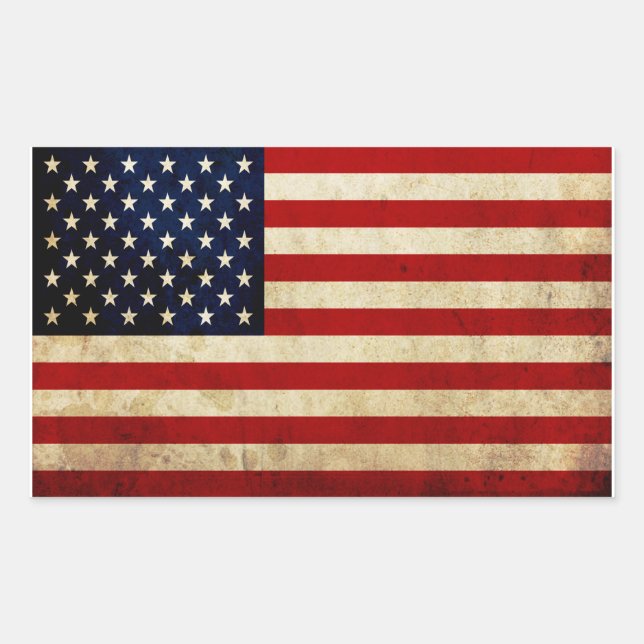 USA-Flagge Rechteckiger Aufkleber (Vorderseite)