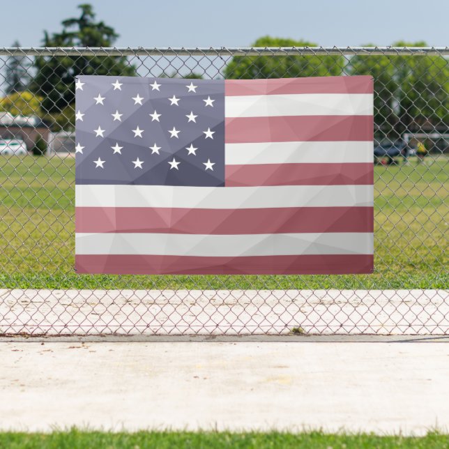 USA Flagge Red White Blue America Geometric Mesh Banner (Insitu)