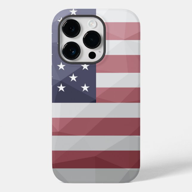 USA Flagge Red White Blue America Geometric Mesh Case-Mate iPhone 14 Pro Hülle (Rückseite)