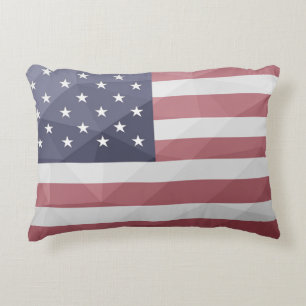 USA Flagge Red White Blue America Geometric Mesh Dekokissen